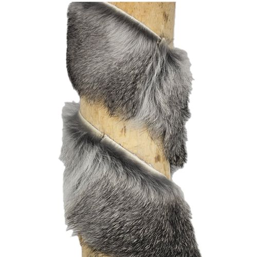 Gray Rabbit Fur Strips · 2 in