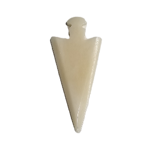 63mm - White Bone Arrowhead Pendant - 1 pcs