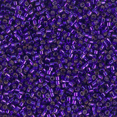 11/0 - DB0610 - Violet foncé cœur argenté Transp. · Miyuki Delica