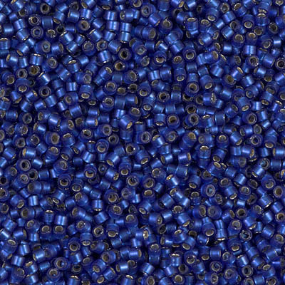11/0 - DB0693 - Bleu crépuscule semi-mat cœur argenté Transp. · Miyuki Delica