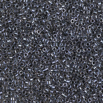 Miyuki Delica 11/0 - DB0925  Dark Grey Charcoal Sparkle Crystal Lined