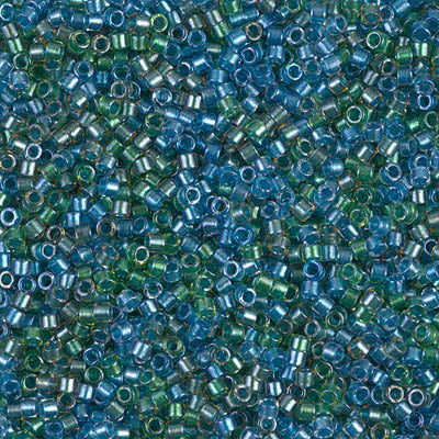 11/0 - DB0985 - Cœur scintillant bleu vert Transp. · Miyuki Delica