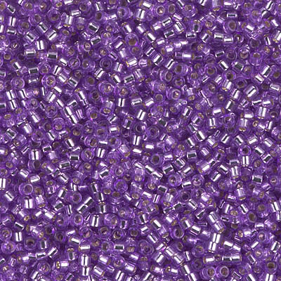 11/0 - DB1343 - Lilas cœur argenté Transp. · Miyuki Delica