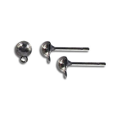 4mm - Tige de boucle d'oreille avec anneau - 100 un