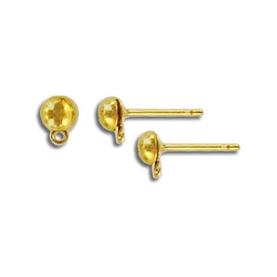 4mm - Tige de boucle d'oreille avec anneau - 100 un