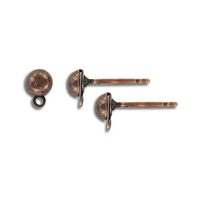 4mm - Tige de boucle d'oreille avec anneau - 100 un