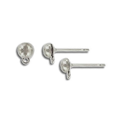 4mm - Tige de boucle d'oreille avec anneau - 100 un