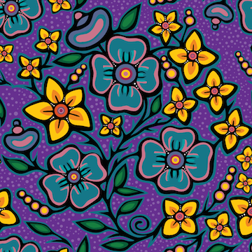 Coquelicot Ojibway JTOF01 - Mauve Tissu 100% coton designer