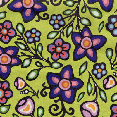 Native Ojibway Florals JTOF04 - Avocado 100% Cotton Designer