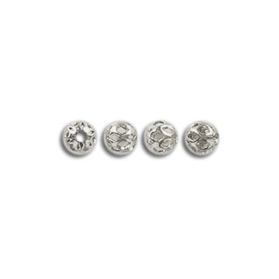 4 mm - Perles de métal fantaisie / argent (100 un)