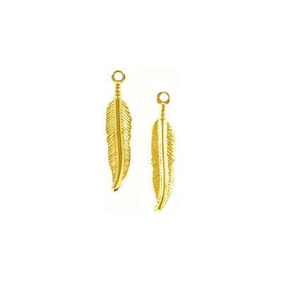 25x6mm - Plumes de métal mince - Doré (100pcs)