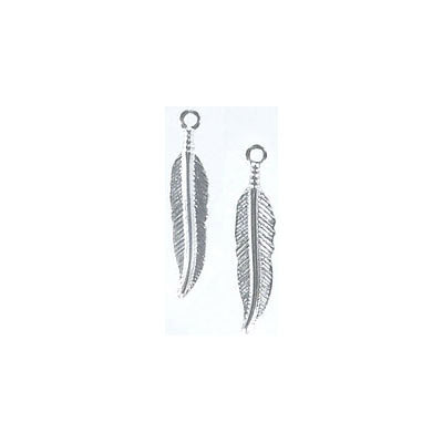 25x6mm - Thin Metal Feathers - Nickel (100pcs)