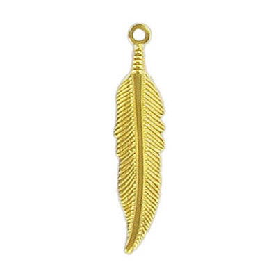 35x8mm - Thin Metal Feathers - Gold (100 un)