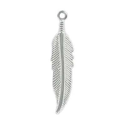 35x8mm - Thin Metal Feathers - Silver Plated (100pcs)