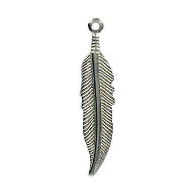 35x8mm - Thin Metal Feathers - Nickel (100 un)