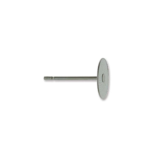 12mm Ear Post with 8mm Pad - Stainless Steel (144un)