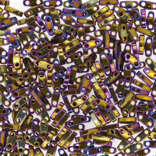 Miyuki Quarter TILA® - QTL0188 Opaque Purple AB Metallic Gold