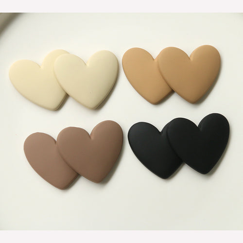 34x38mm - Cabochon acrylic matte heart - 2pcs
