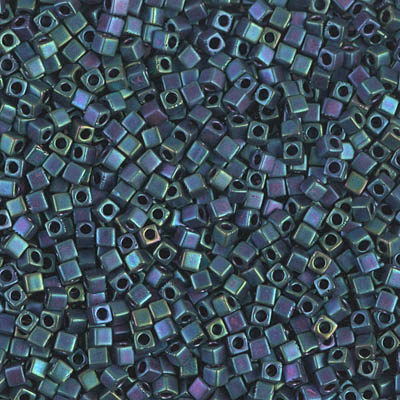 Miyuki Cube 1.8 mm - SQB2064 Bleu vert iris métallique mat Opaque