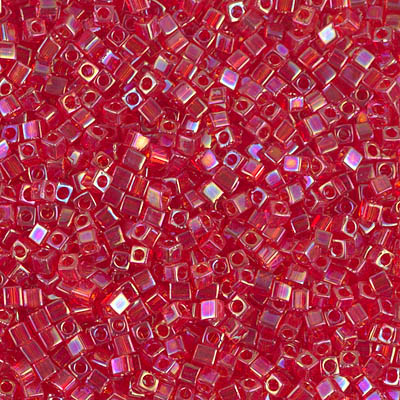 Miyuki Cube 1.8 mm - SQB0254 Rouge Siam AB Transparent
