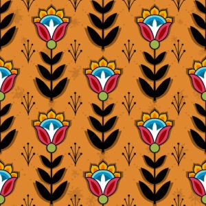 Ojibwe Wildflowers SG0008 - Golden Orange 100% Cotton Designer
