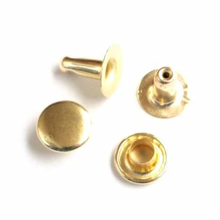 10pcs - Speedy Rivet 2 heads - Pole:9mm/Head:11mm - Gold #736