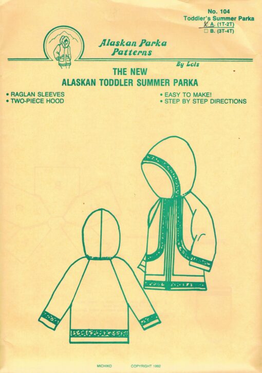 Toddler Summer Parka Patterns
