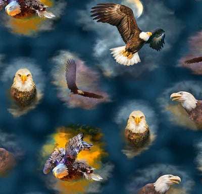 Eagle Dreams 29972N - Blue 100% Cotton Fabric 