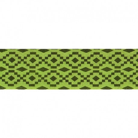Fancy Pre-folded Bias Tape - Black / green