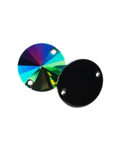 22mm - Resin cabochon round metalico stone - 2pcs