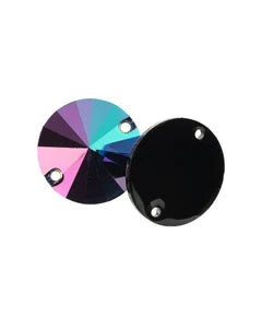 22mm - Resin cabochon round metalico stone - 2pcs