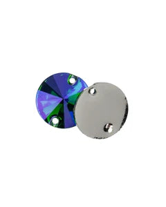 16mm - Cabochon en résine rond fini métallique - 2pcs