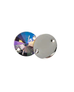 16mm - Resin cabochon round metalico stone - 2pcs