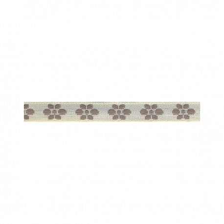 Woven Flower Woven Trim - Ecru/taupe