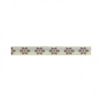 Woven Flower Woven Trim - Ecru/taupe