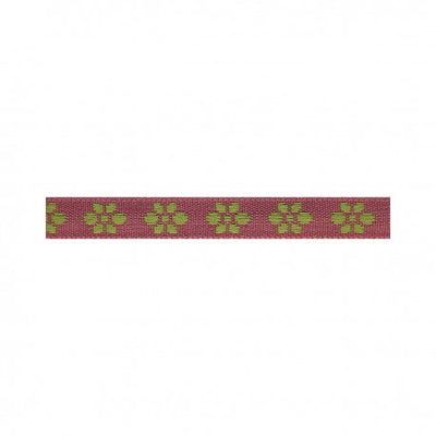 Woven Flower Woven Trim - Raspberry/Chartreuse