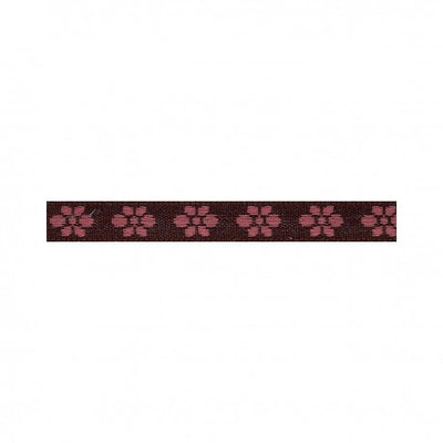 Woven Flower Woven Trim - Dark brown/pink