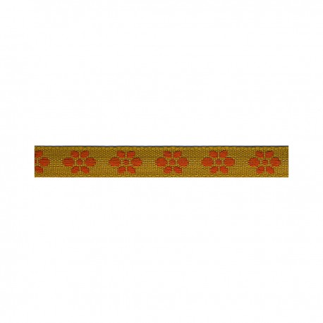 Woven Flower Woven Trim - Golden yellow/orange