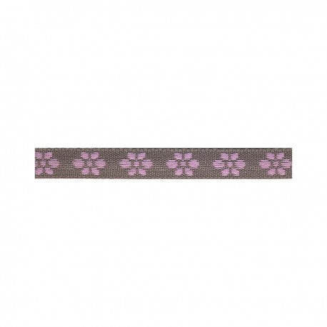 Woven Flower Woven Trim - Gray/Lilas