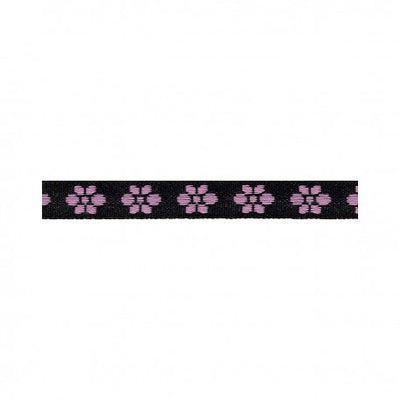 Woven Flower Woven Trim - Black/lilac