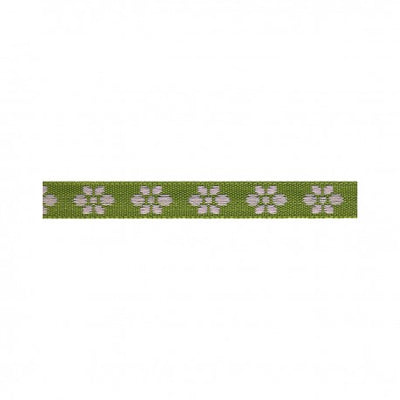 Woven Flower Woven Trim - Anise/white green