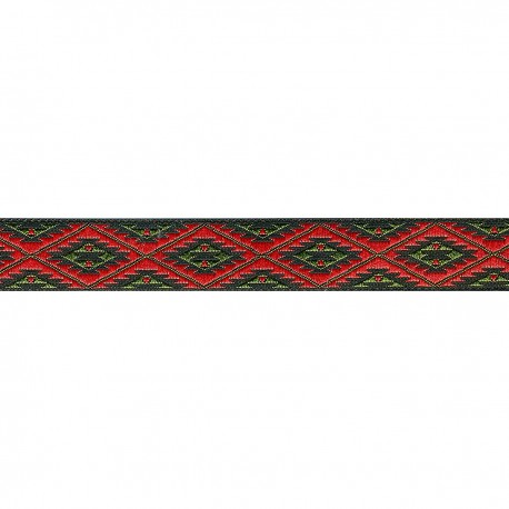 15mm - Ruban jacquard incas - à la verge