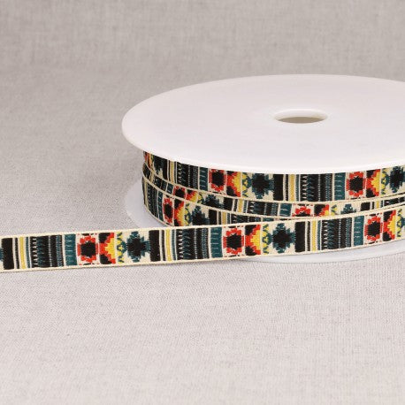 12mm - Ruban jacquard Incas - à la verge