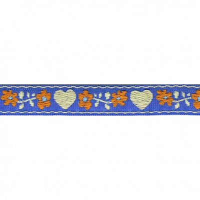 Heart Jacquard Woven Trim - Lavender blue