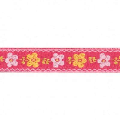 Flower Jacquard Woven Trim - Fuch