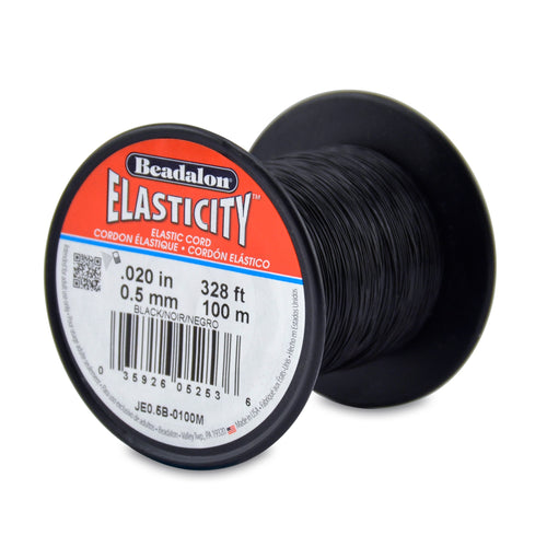 0,5 mm - .020 po - Fil élastique extensible · Noir