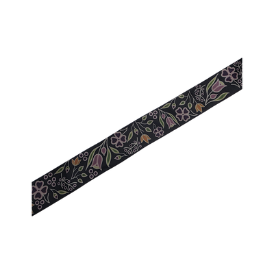 38mm - Single Faced Anishinaabe Woodland Flowers Satin Ribbon