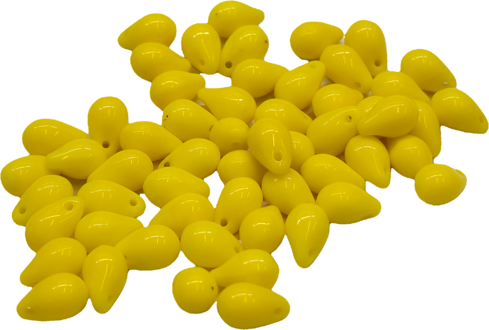 Teardrop Glass Beads Opaque White (6 x 9 mm) (100 un)