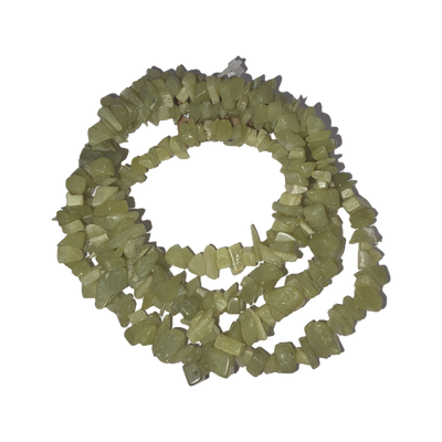 Chips - Semi Precious on strand - Olive Jade