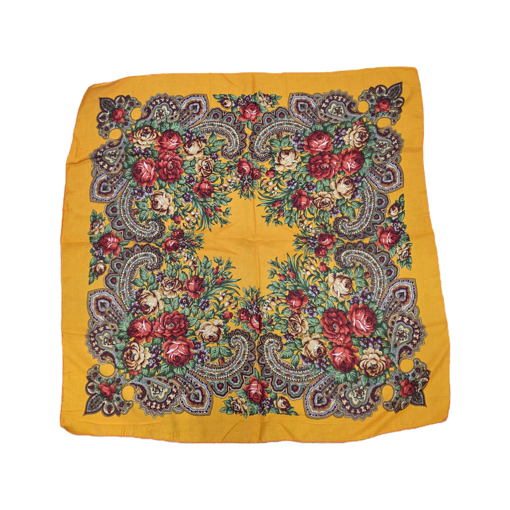 Kukum scarf - Floral motif · 30 x 30 inches